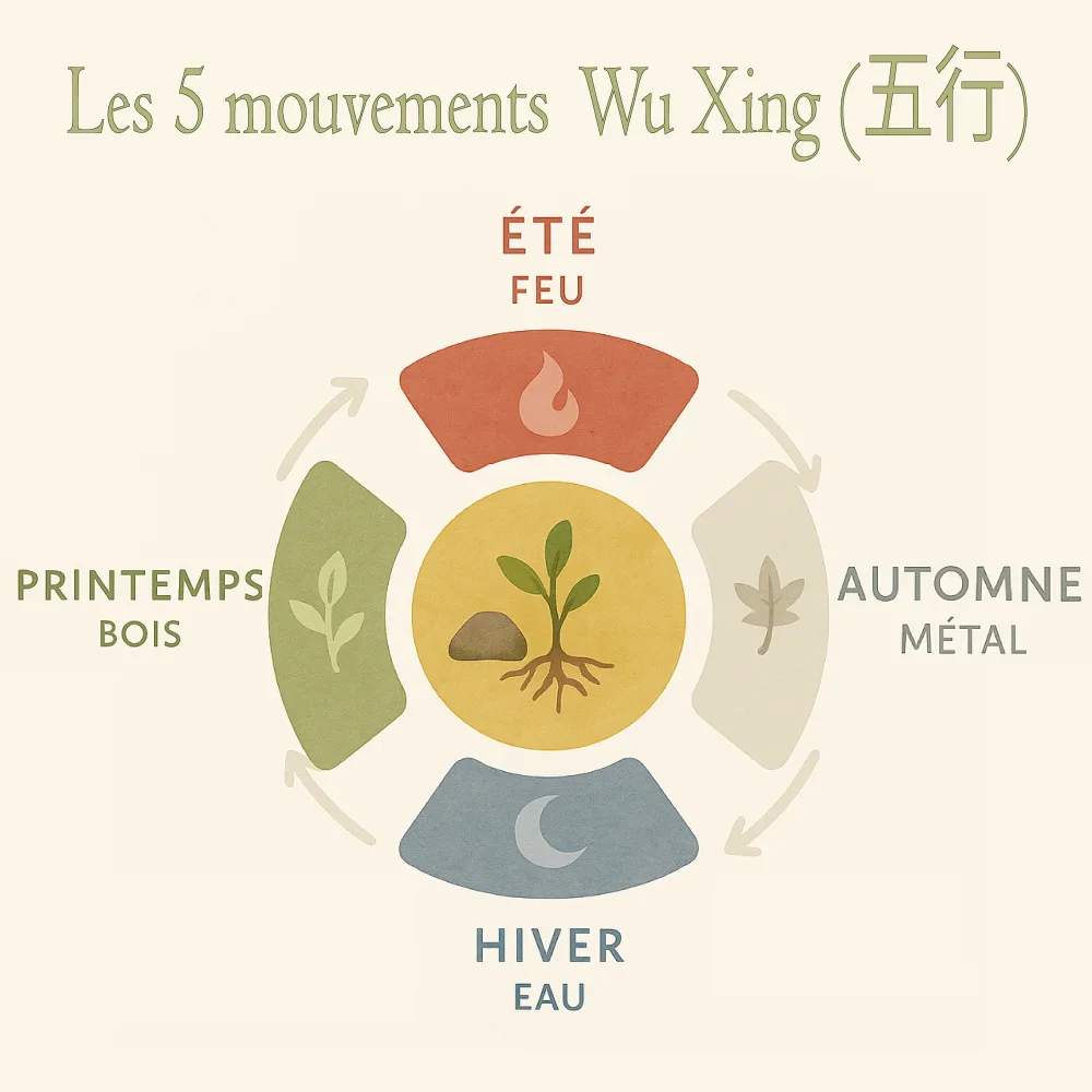 roue des 5 mouvements dite aussi des 5 éléments